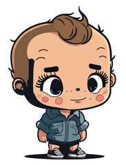 high quality vector illustration of a baby with a smile isolated on white background.