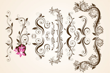 Abstract pattern for design. Floral retro elements for background.