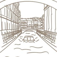 Bridge in Saint Petersburg, Russia. Old town. Historic classical buildings on the river Moika.