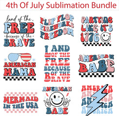 Naklejka na ściany i meble 4th Of July Sublimation Design