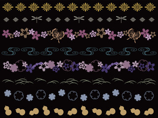 和柄のライン8種セット © ベルベットR