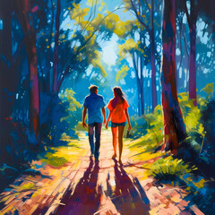 Summer Authentic outdoor experiences, showcase warm-weather adventure, fun, Hand drawn abstract, Vibrant Ink And Luministic Oil Painting, Background, artwork Concept, Abstract luxury, generative AI
