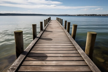 Life goals - Perspective view of a wooden jetty