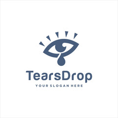 Eye and Tears Drop Logo Design Vector Image