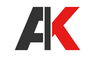 Letter AK alphabet vector logo