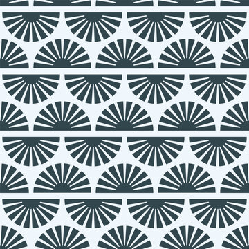 Seamless pattern with abstract shapes in blue and green. Colorful vector illustration.