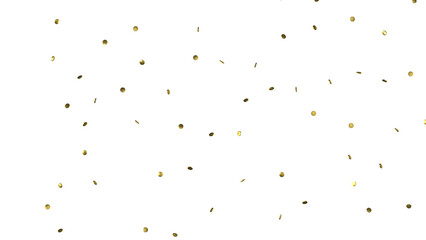 Gold confetti background, isolated on transparent background