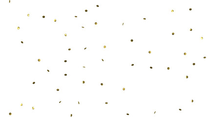 Gold confetti background, isolated on transparent background