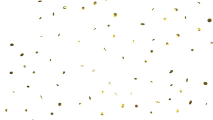 Glittering confetti on a transparent background. Holiday, birthday and Christmas decoration
