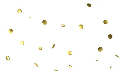 Glittering confetti on a transparent background. Holiday, birthday and Christmas decoration