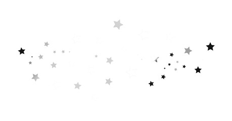 Silver star of confetti. Falling stars on a white background. Illustration of flying shiny stars. - png transparent