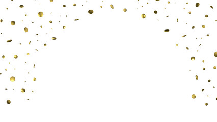 Glittering confetti on a transparent background. Holiday, birthday and Christmas decoration