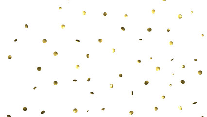 Glittering confetti on a transparent background. Holiday, birthday and Christmas decoration