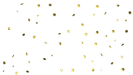 Glittering confetti on a transparent background. Holiday, birthday and Christmas decoration