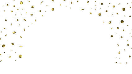 Glittering confetti on a transparent background. Holiday, birthday and Christmas decoration