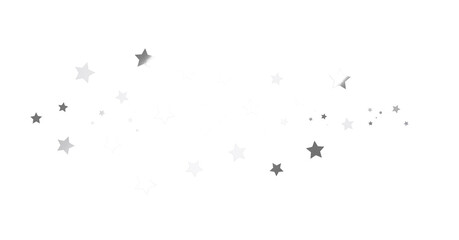 Silver star of confetti. Falling stars on a white background. Illustration of flying shiny stars. - png transparent