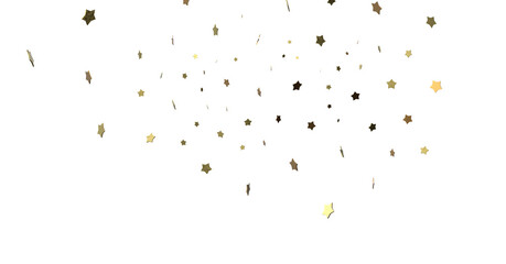 Stars - Holiday golden decoration, glitter frame isolated - (PNG transparent)