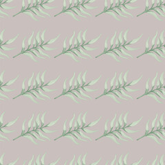 Fern leaf wallpaper. Abstract exotic plant seamless pattern. Tropical palm leaves pattern. Botanical texture.