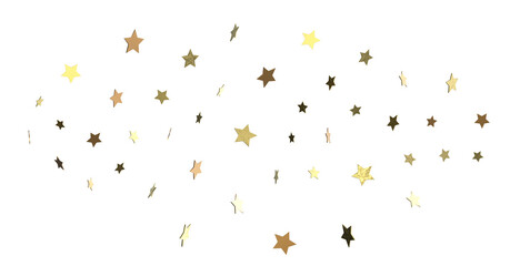 XMAS Stars - Banner with golden decoration. Festive border with falling glitter dust and stars.