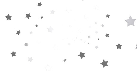 Group of silver stars isolated on white background. - png transparent