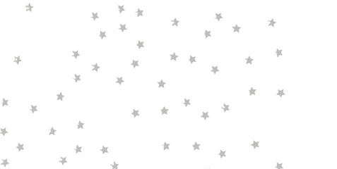 Silver stars confetti rain festive holiday background. Vector silver paper foil stars - png transparent