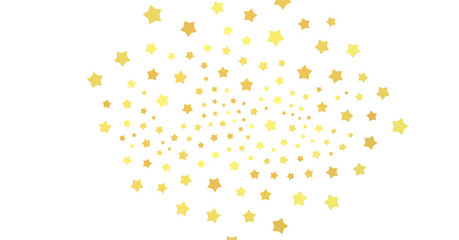 XMAS Banner with golden decoration. Festive border with falling glitter dust and stars.  (PNG transparent)