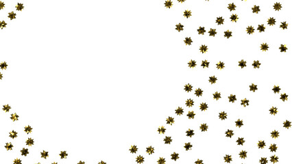 stars. Confetti celebration, Falling golden abstract decoration for party, birthday celebrate, (PNG transparent)