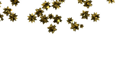Stars - stars. Confetti celebration, Falling golden abstract decoration for party, birthday celebrate, (PNG transparent)