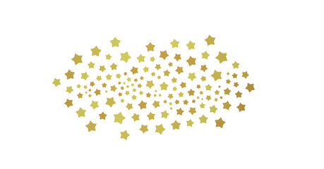 Banner with golden decoration. Festive border with falling glitter dust and stars.  (PNG transparent)
