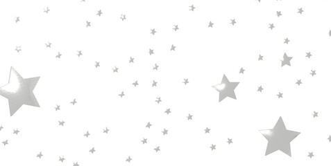 Seamless pattern with small silver stars on white background. - png transparent