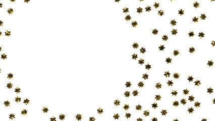 stars. Confetti celebration, Falling golden abstract decoration for party, birthday celebrate, (PNG transparent)
