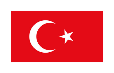 Turkey flag state symbol isolated on background national banner. Greeting card National Independence Day of the republic of Turkey. Vector