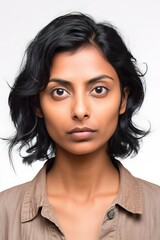 Naklejka premium Head shot portrait Indian head shot portrait. Generative AI vertical shot