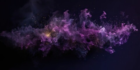 Fototapeta na wymiar Colorful abstract smoke explosion on dark background. Steam and fog in colorful fantasy purple texture design. 