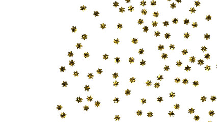 Stars - stars. Confetti celebration, Falling golden abstract decoration for party, birthday celebrate, (PNG transparent)