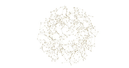 Abstract 3d rendering of network concept. Modern background. Futuristic shape with spheres and lines. Design for poster, cover, PNG transparent