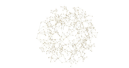 Abstract 3d rendering of network concept. Modern background. Futuristic shape with spheres and lines. Design for poster, cover, PNG transparent