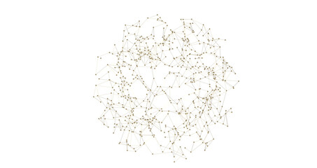 Fototapeta premium Multi color connected lines and dots network 3d illustration PNG transparent