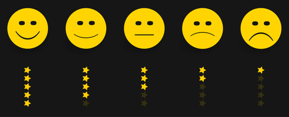 Customer service rating, customer satisfaction ratings with stars.