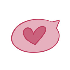 Icon of heart in the bubble for Valentine's day. hand drawn