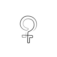 Female Gender symbol vector. Symbols of feminism and female solidarity and friendship. The struggle for equality. Women are power.
