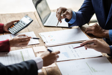 Business meeting, Business Consulting Meetings brainstorm to discuss strategy analysis and plan for successful business growth.