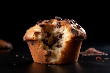 muffin with chocolate chips and a gooey center