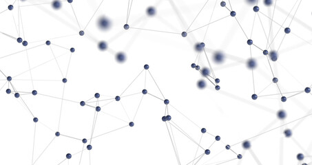Multi color connected lines and dots network 3d illustration