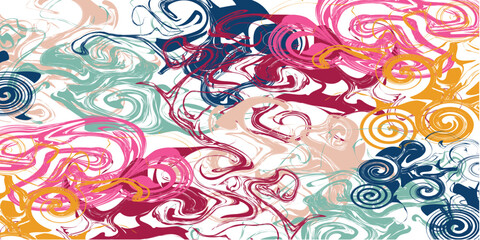 Psychedelic liquid banner. Candy color pattern design. Groovy trippy 1970's 1960's. Retro template background vector illustration. Marble illusion pattern