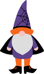 Halloween Gnome Flat Illustration