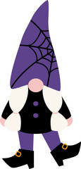 Halloween Girl Gnome Flat Illustration