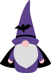 Halloween Gnome Flat Illustration