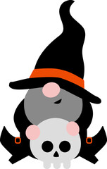 Halloween Gnome Flat Illustration
