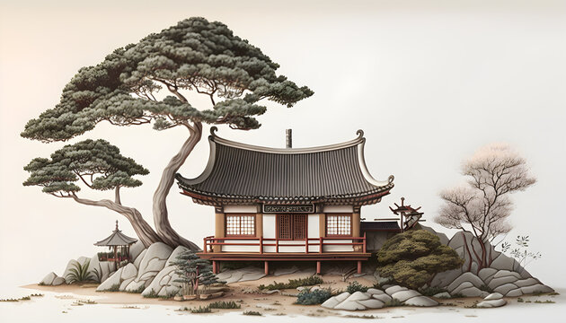 a traditional Korean house